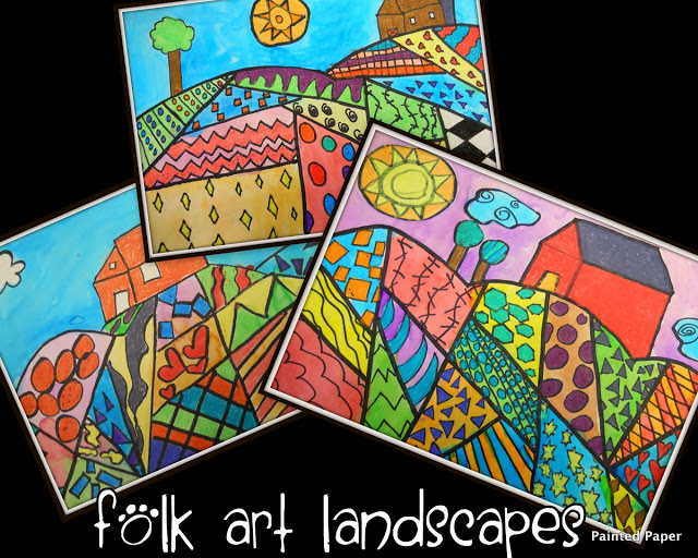 Folk Art Landscapes – Painted Paper Art