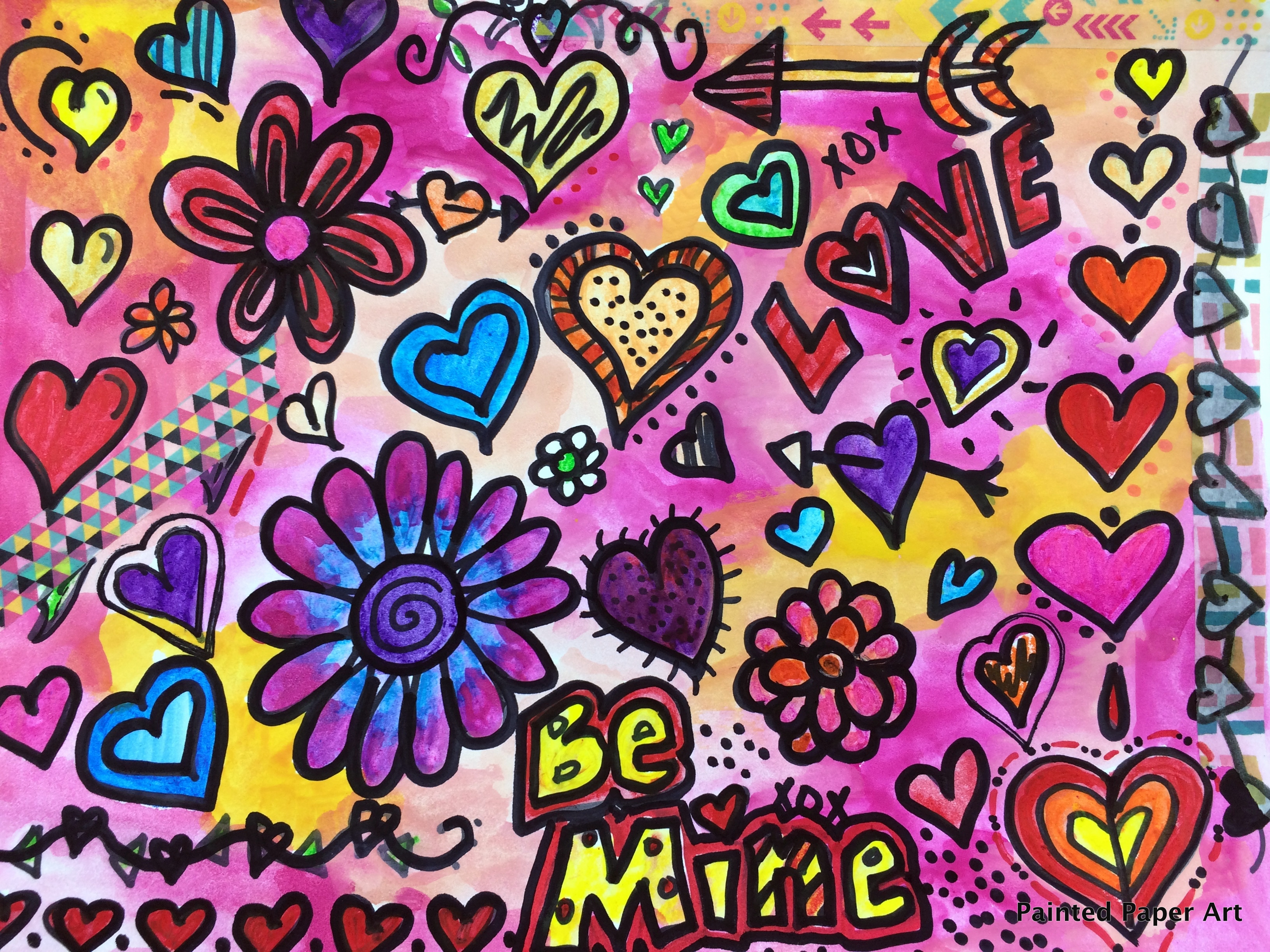 Doodle Along with Kasey: Heart  Doodle Along with Kasey from P'zazz Art  Studio today as she draws a colorful heart! If you are coloring along today  you will need: Paper Pencil