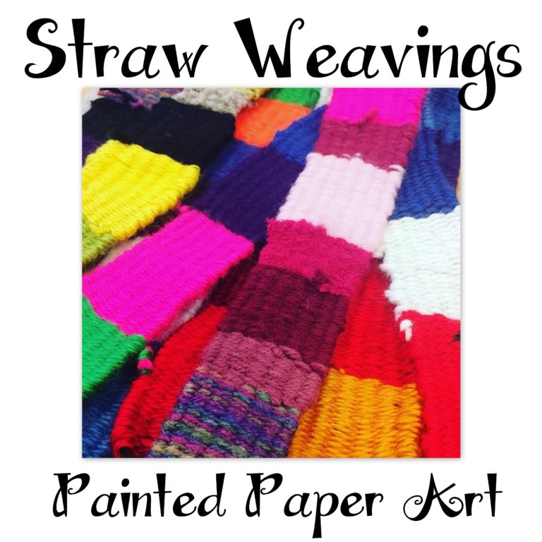 Weaving on Straws Painted Paper Art