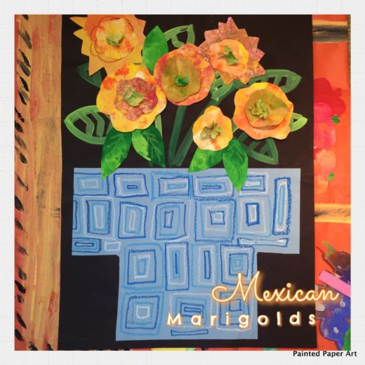 Mexican Marigolds – Painted Paper Art