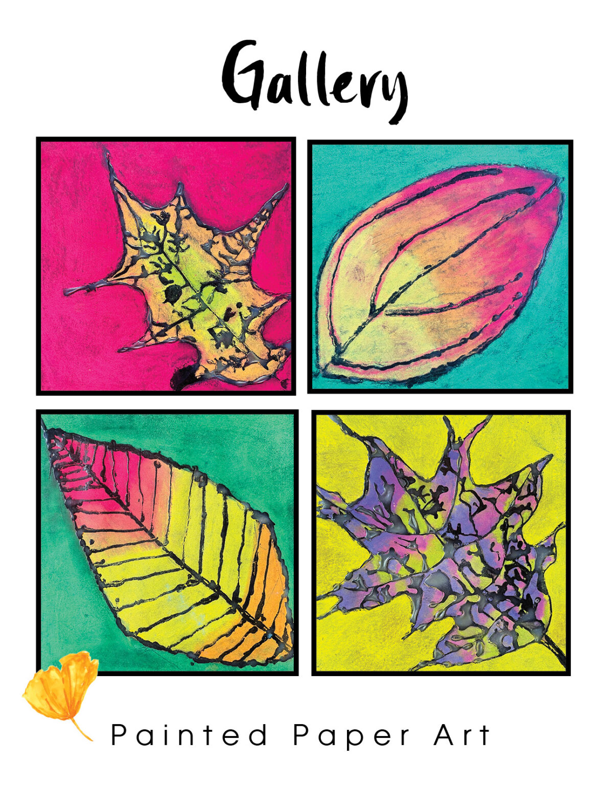 Chalk Leaves Painted Paper Art