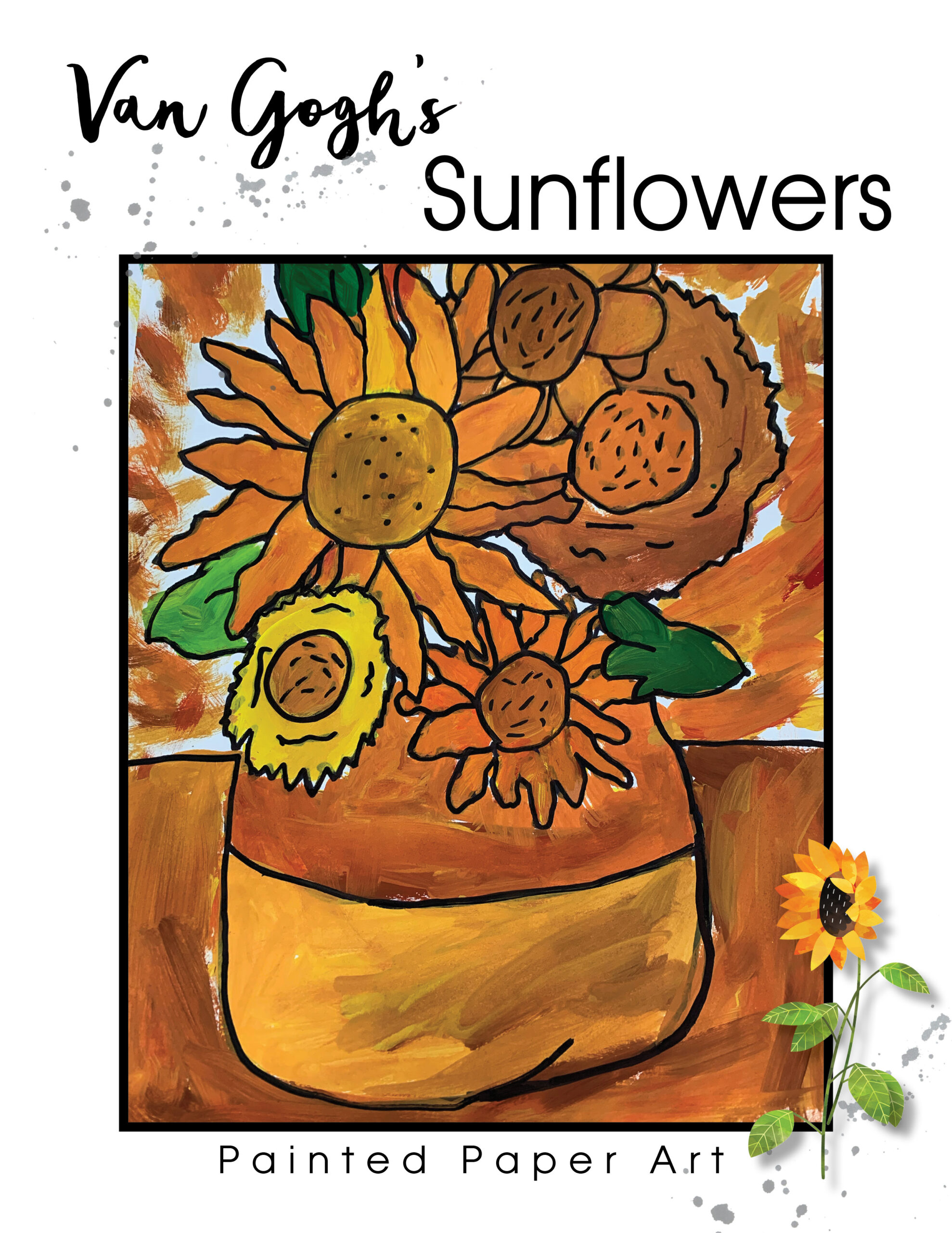 Van Gogh’s Sunflowers Painted Paper Art